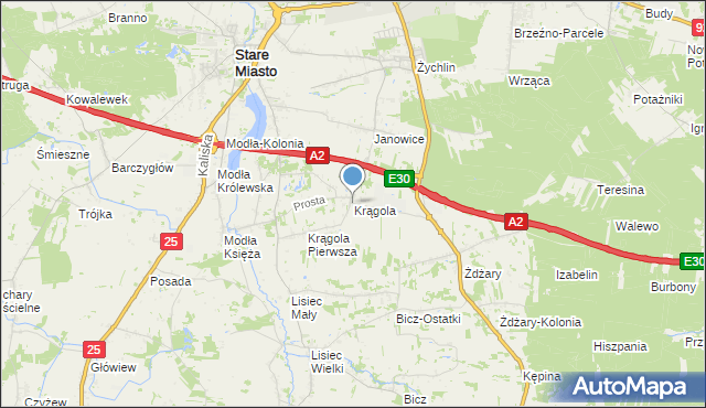 mapa Krągola, Krągola na mapie Targeo